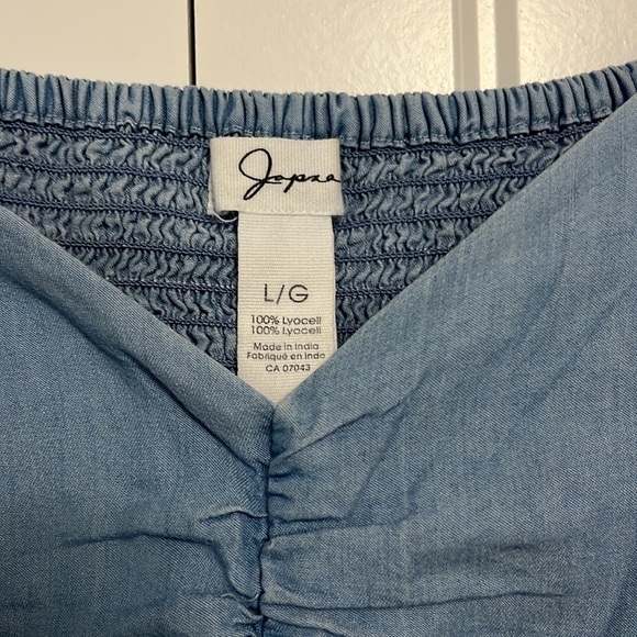 Japna Blue Flutter Sleeve Blouse - Picture 2 of 2